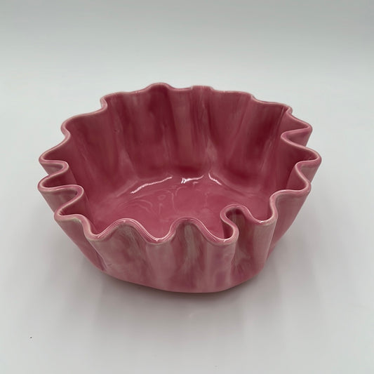 Bright Pink Tight Ruffled Bowl