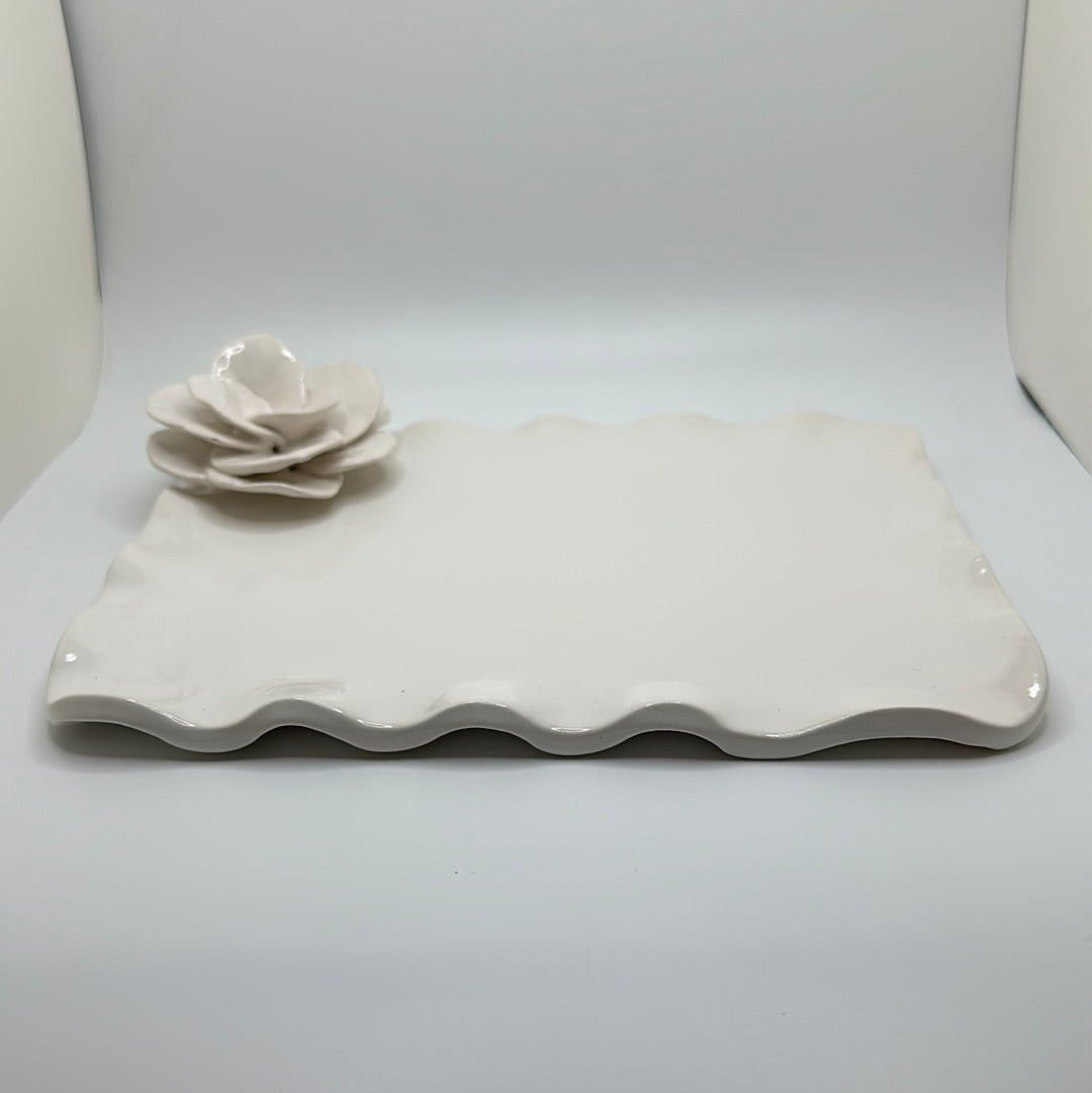 Ruffled Floral Platter